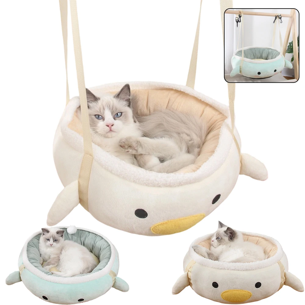 

1PC Deep Sleep Hanging Cat Bed Pet Nest Washable Cat Hammock Nest Short Plush PP Cotton Bed for Small Dog Mat Kedi Дом Для Кошки