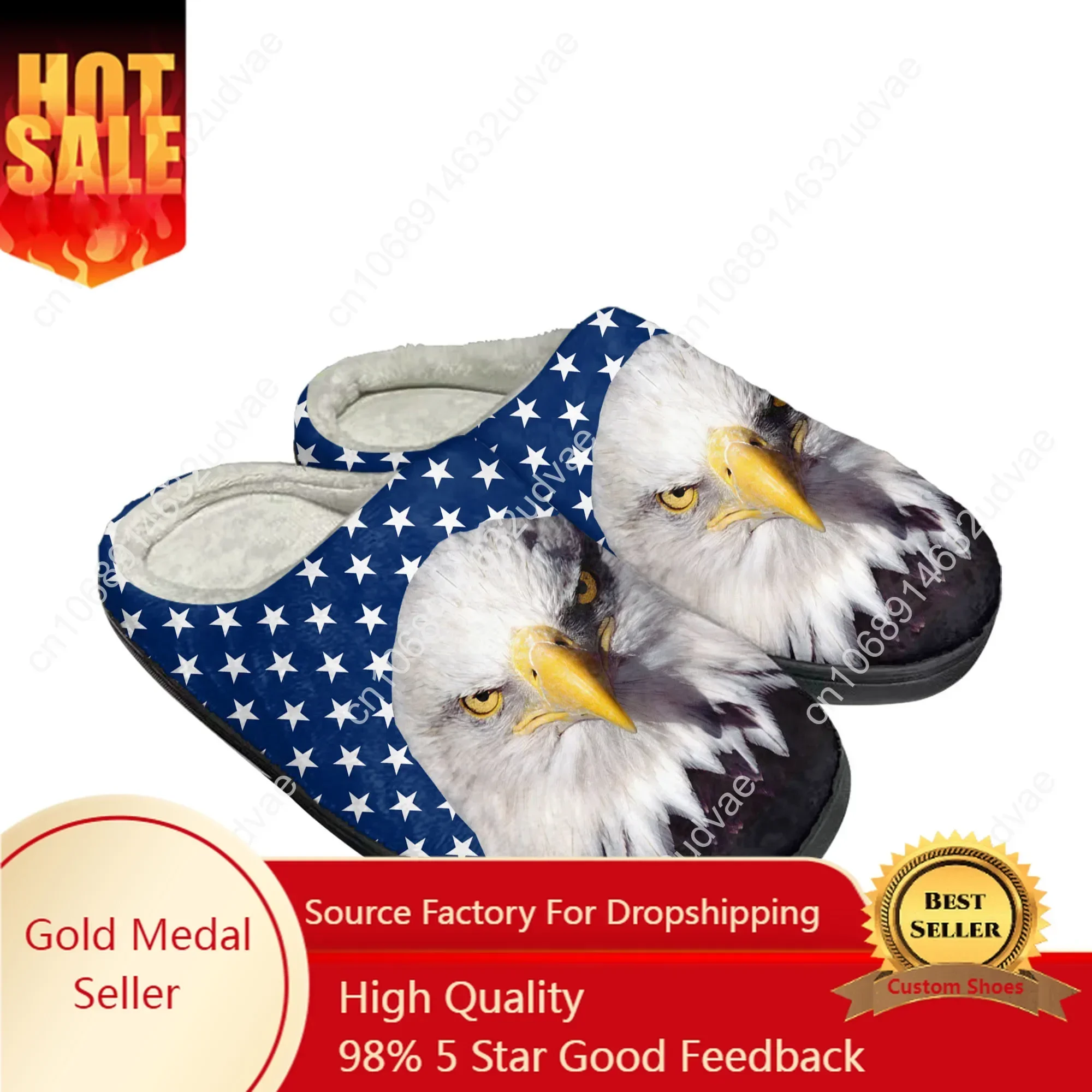 USA Flag America Red Blue White Art Home Cotton Custom Slippers Mens Womens Sandals Plush Casual Keep Warm Shoes Thermal Slipper