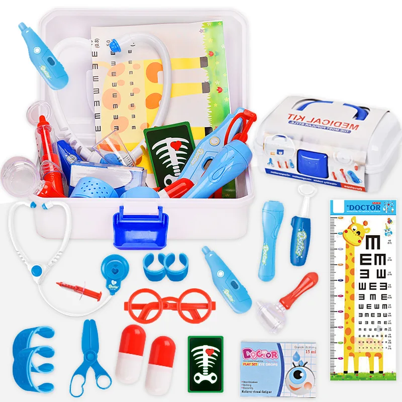 Doutor e enfermeira Toy Set para Crianças, Estetoscópio Simulação, Injeção de Enfermeira, Jogo de vestir, Caixa Médica, Play House Toys, Presentes de aniversário para meninas