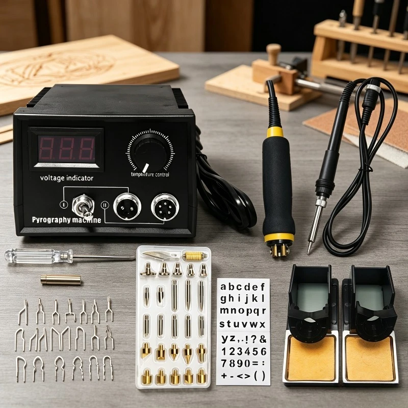 Professional Adjustable Temperature Pyrography Machine Wood Burning Pen Kit for Gourd Wood Carving Tool