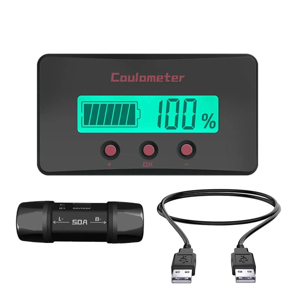 DC8-120V LCD Digital Voltmeter Ammeter Voltage Current Meter Tester 50A 100A Shunt Battery Capacity Indicator for Car Motorcycle