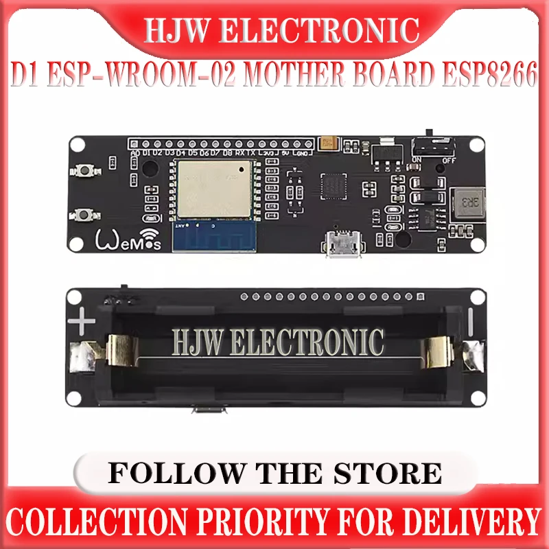 For WeMos D1 ESP-Wroom-02 Mother Board ESP8266 Mini WiFi Nodemcu Module 18650 Charging Battery Development Board Nodemcu PWM I2C