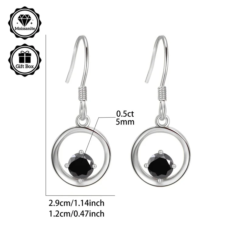 

LAMVOICE jewelry for women/earrings with 1 carat moissanite Hypoallergenic earring christmas gift for high quality jewelry