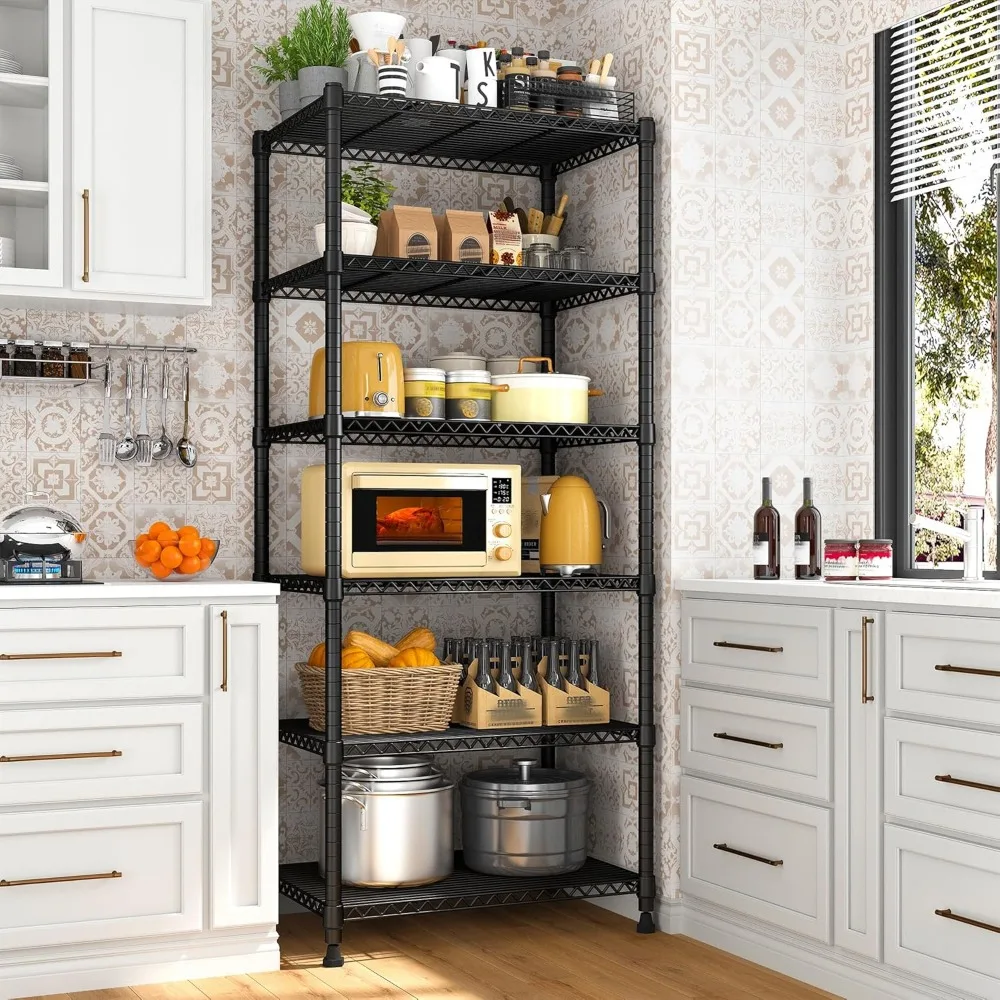 أرفف تخزين معدنية شديدة التحمل مكونة من 6 طبقات، وحدة رفوف جراج قابلة للتعديل للأحمال الثقيلة، نظام رفوف سلكية عالية 72 بوصة #2