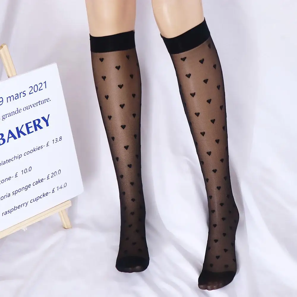 Love Heart Filamento di vetro JK Accessori uniformi Regalo per ragazze Calze a tubo lungo Stile coreano Lolita Calzini al polpaccio Calze da donna