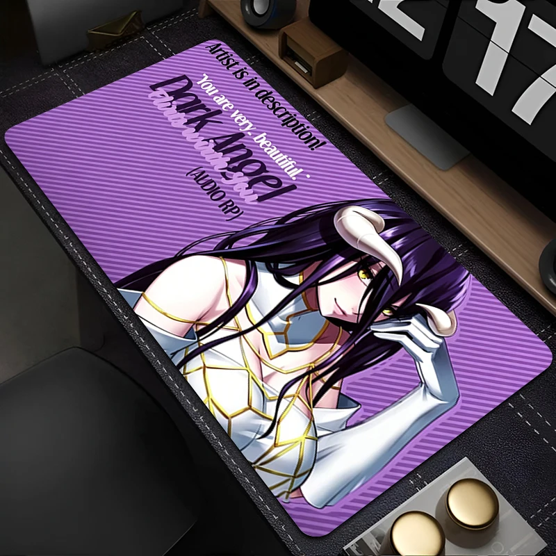 Gaming Mouse Pad O-overlord Albedo Notbook Extended Desk Mat kawaii carpet Gamer Keyboard Rug Non-Slip Esports Gaming Mousepad
