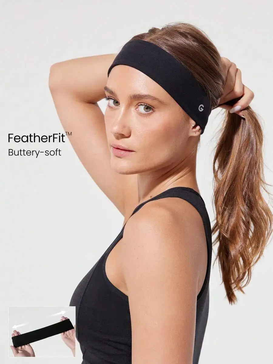 

GLOWMODE FeatherFit™ Warm-Up Sweat-Wicking Stretchy Non-Slip Grips Headband Yoga Pilates Gym Workout Training Daily Active Wear