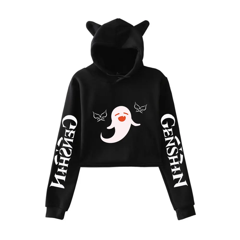 

2022 neue Genshin Auswirkungen Hu Tao Ernte Hoodie Sweatshirts Frauen Katze Pullover Mädchen Kawaii Harajuku Tracksui