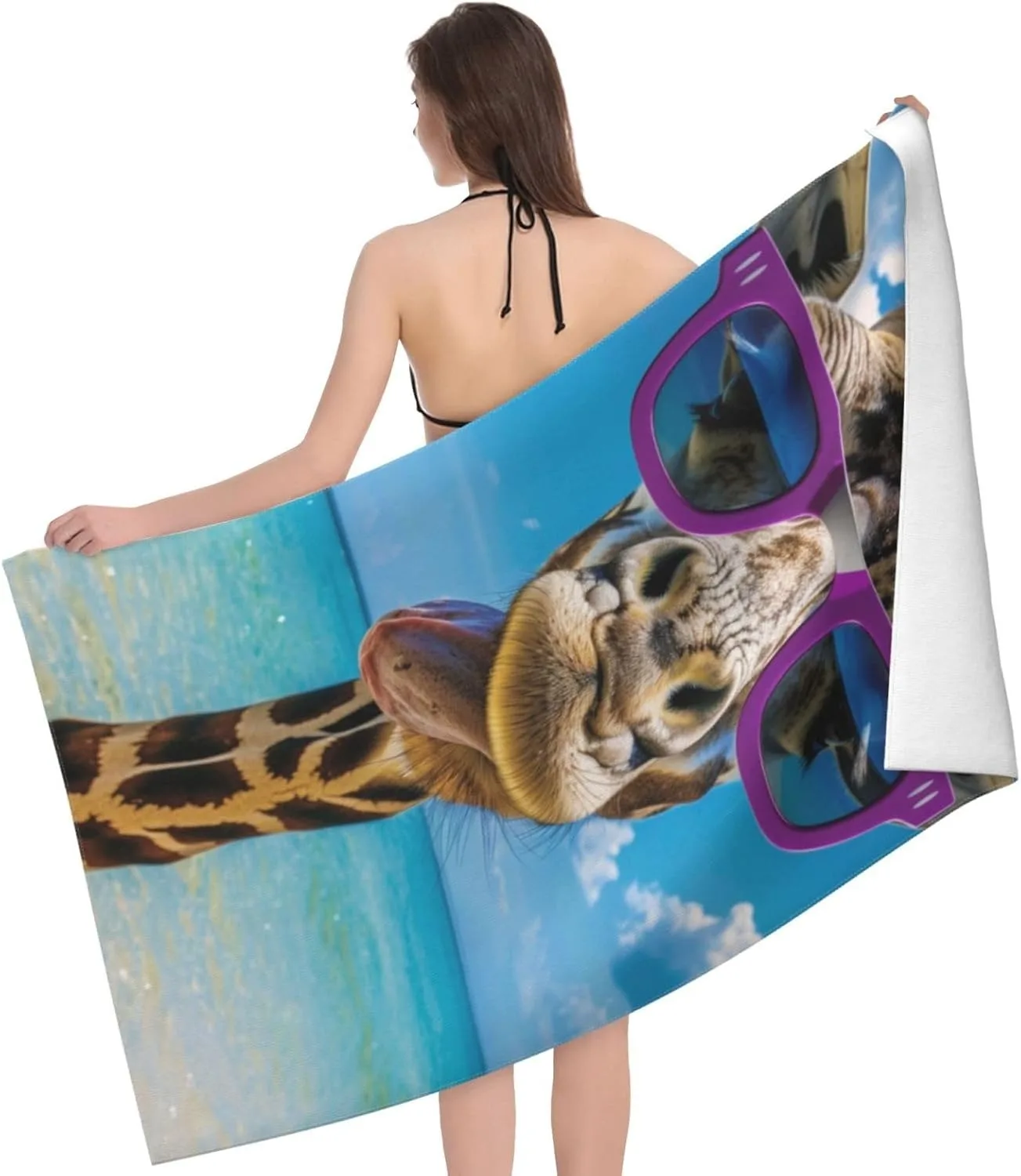 Cute giraffe pattern Beach Towel for Family stuff friend Gifts Quick-Dry Towel For Bath Yoga Tourism Beach GYM Camping Swimming