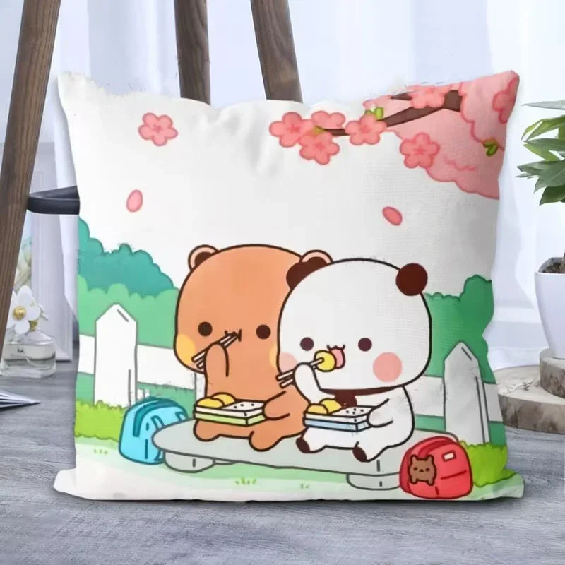 Cartoon Square Pillow awaii Anime Soft Waist Sofa Cushion Panda Bubu And Dudu Printing Throw Pillow Throw Bedroom Pillows