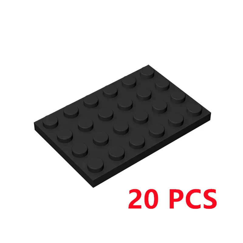 20 Pcs/lot Buildings Blocks 3032 Plate 4x6 Bricks DIY Assmble Collections Bulk Modular GBC Toy For High-Tech MOC Set