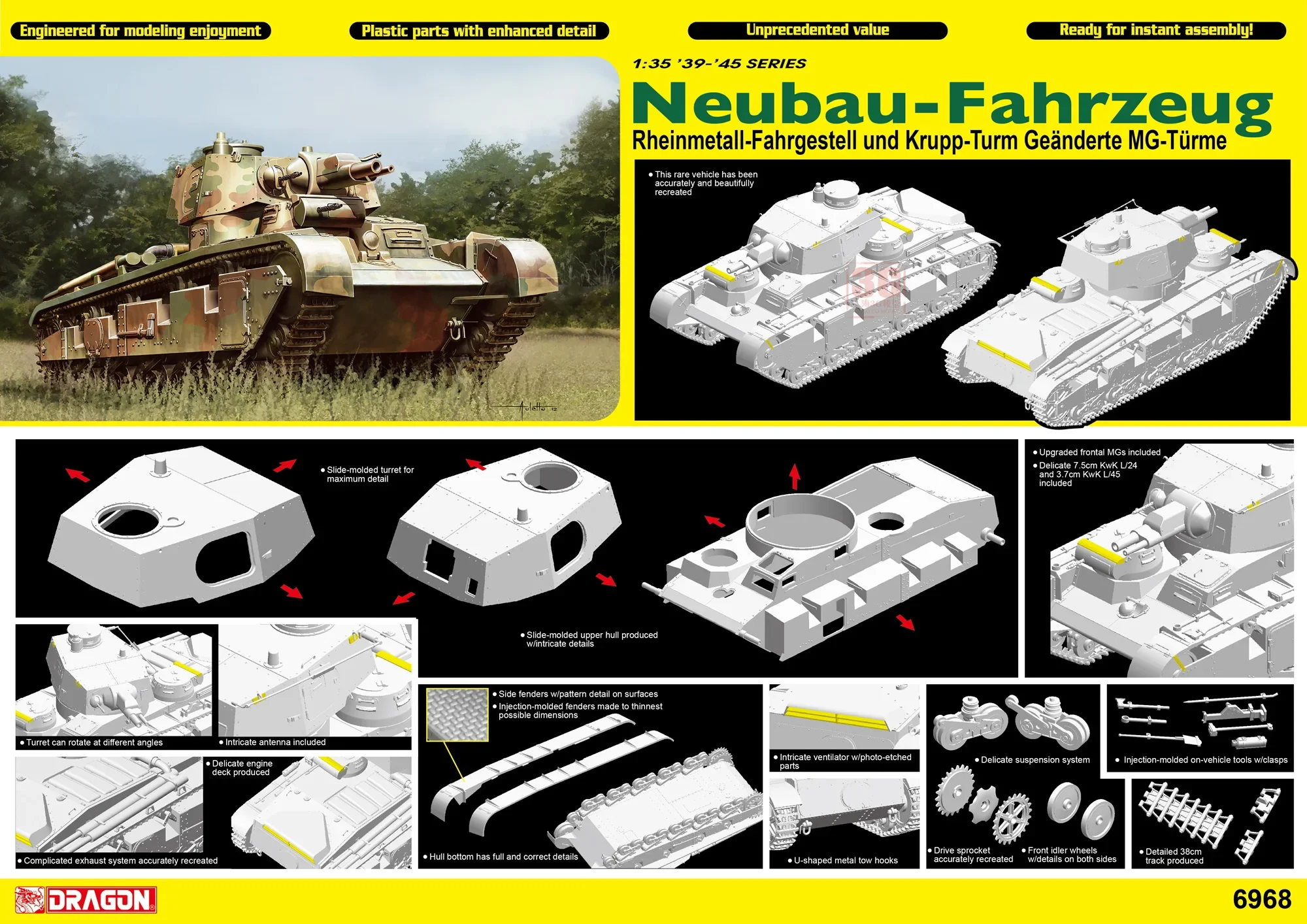 

Набор моделей в масштабе дракона 6968, многобак Neubau Fahrzeug Nr.2, тип 1/35