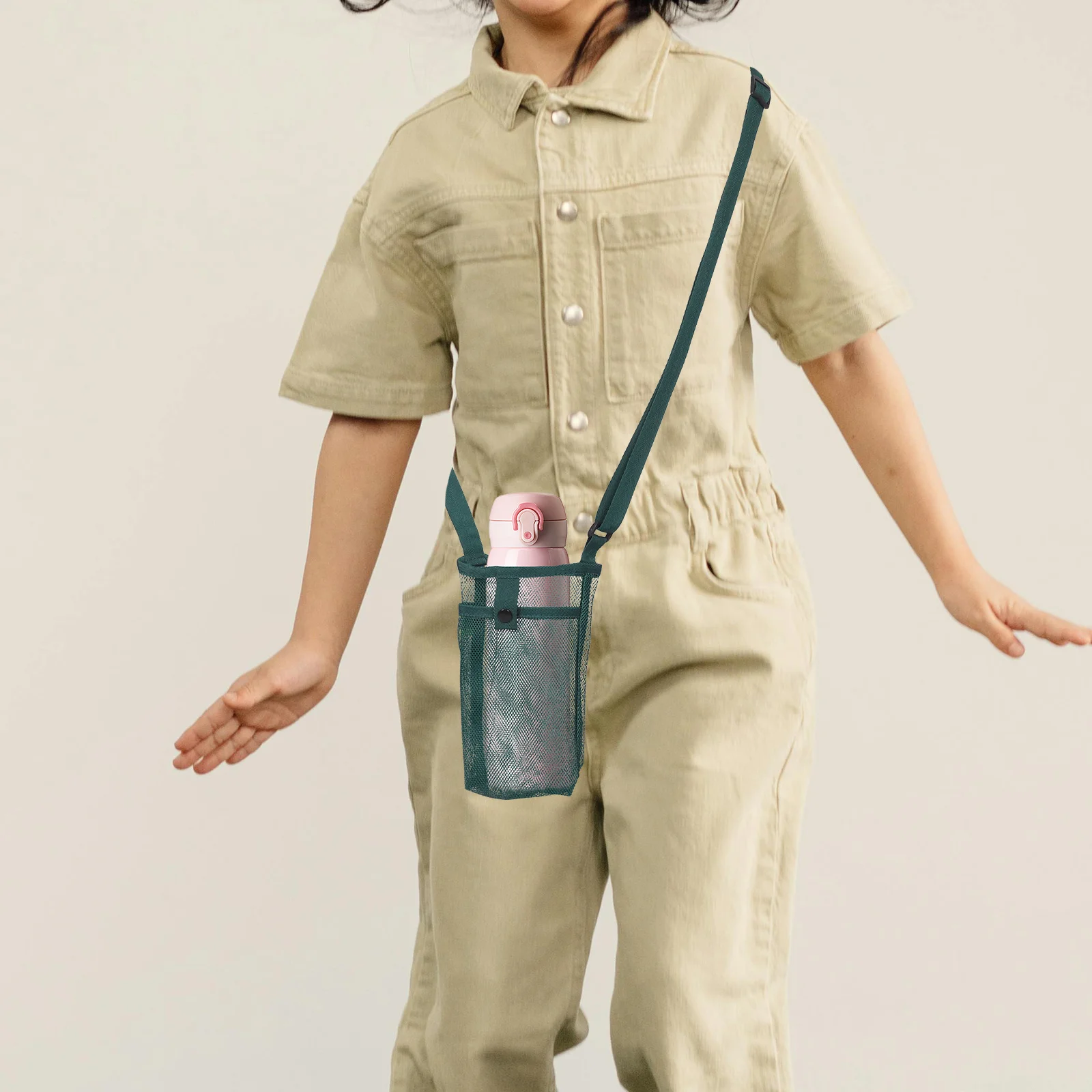 

4Pcs Water Bottle Carrier Breathable Mesh Outdoor Crossbody Bag Adjustable Shoulder Strap Cup Sleeve Protective Bottle Pouch