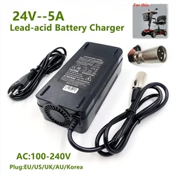 24V 5A Lead Acid Battery Charger For Wheelchair golf cart lead-acid Charger 3-Pin XLR Connector Fast charging