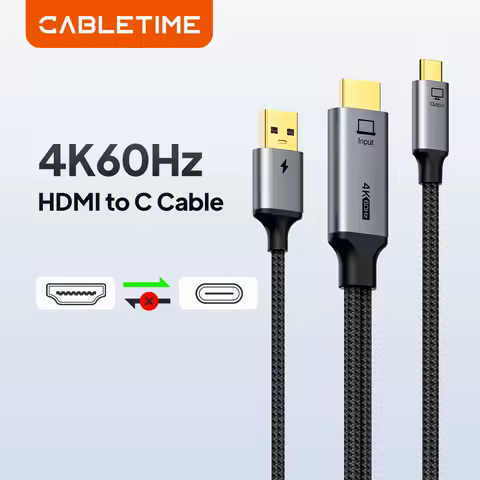 CABLETIME 4K60Hz HDMI to USB C Cable Stable Signal with USB Power Game Console to Type C Monitor for PS3/4/5 Switch Nintendo