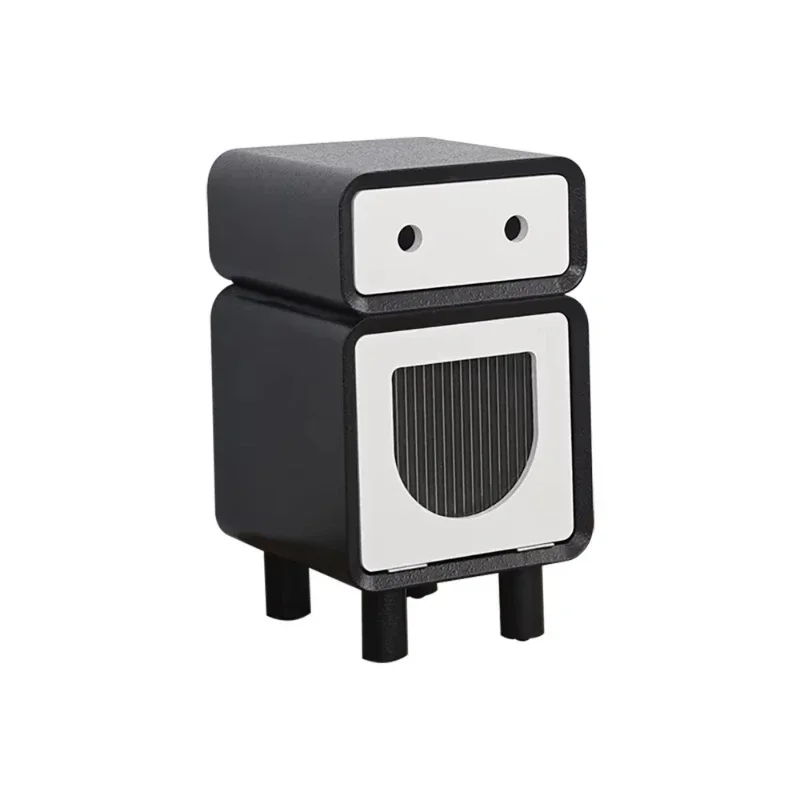 Creative wooden robot locker children's bedside table with cartoon edges for clutter and sofa edges