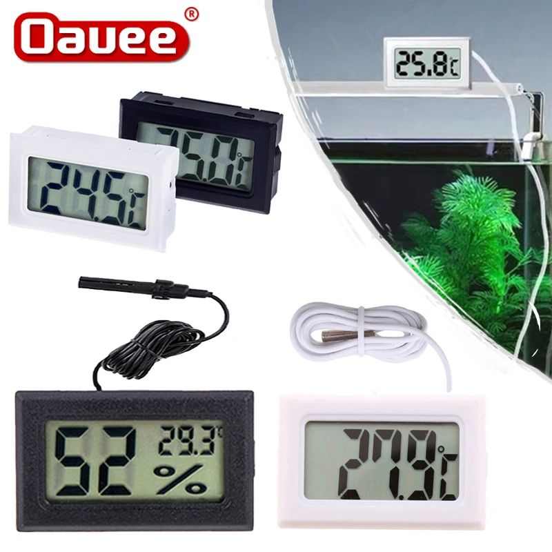 Mini Digital LCD Indoor Thermometer Hygrometer Meter With Waterproof Probe Humidity Meter Sensor For Aquarium Instruments Gauge