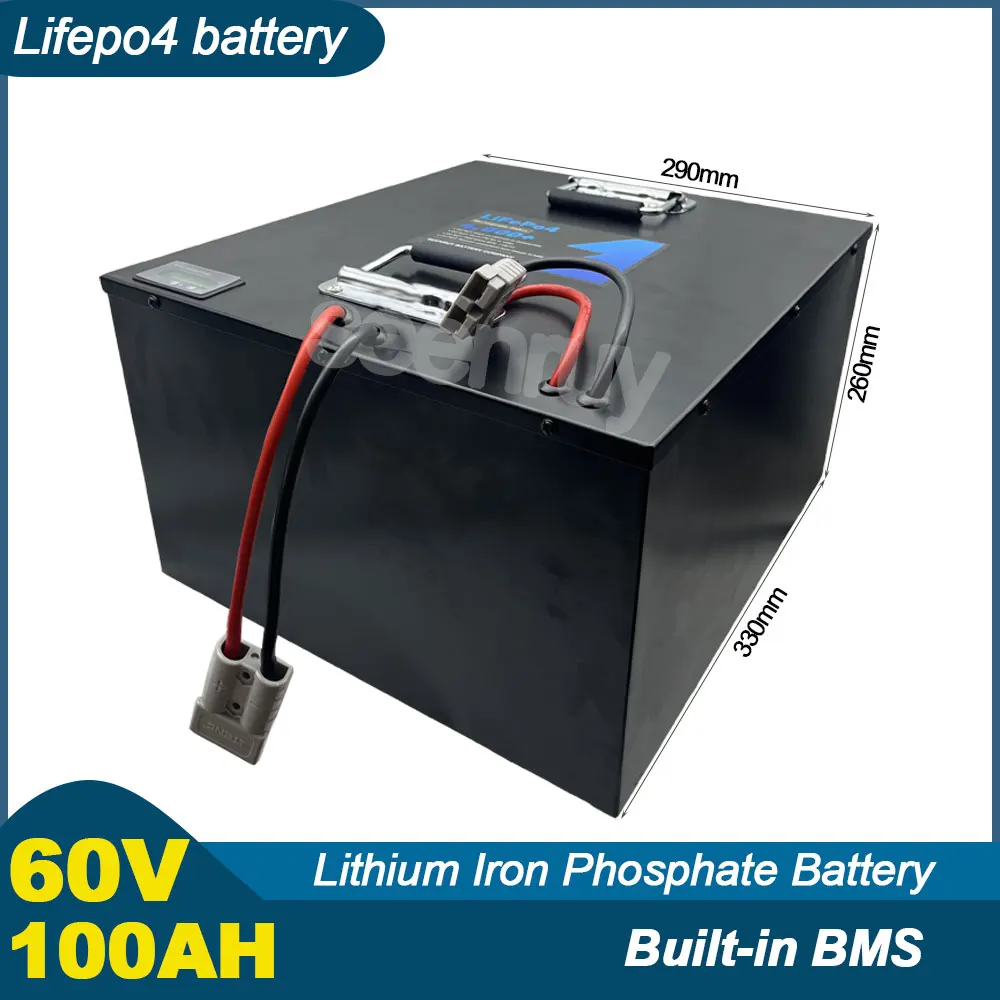 

60V 100AH Lifepo4 With Charger Lithium Iron Phosphate Battery Perfect For Tricycle Motorcycle Scooter Electric Vehicle