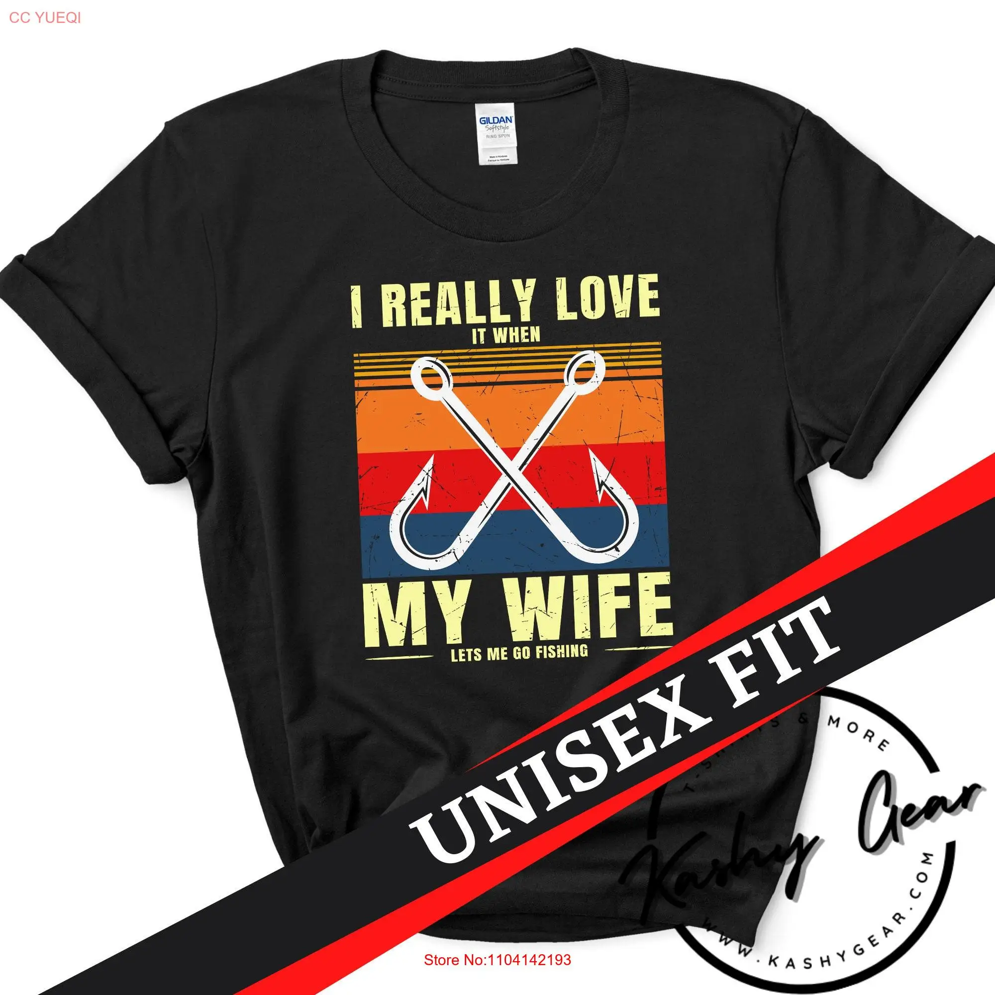 Забавная футболка для рыбалки, я люблю его, когда моя жена, давайте я пойду в рыбалку, подарок для рыбаков с длинными или короткими рукавами