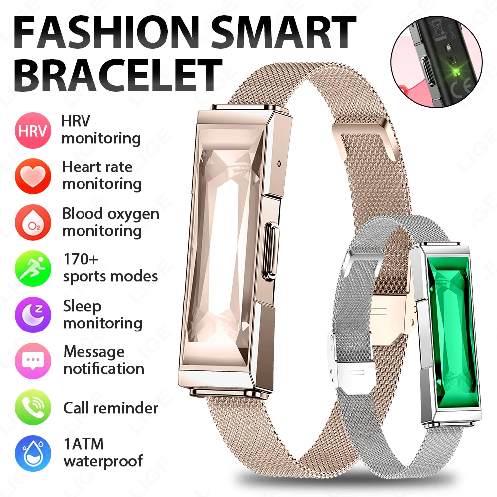 

LIGE Смарт-браслет для мужчин и женщин, водостойкий фитнес-трекер активности, монитор сердечного ритма, сна, шагомер, умные часы для Android iOS