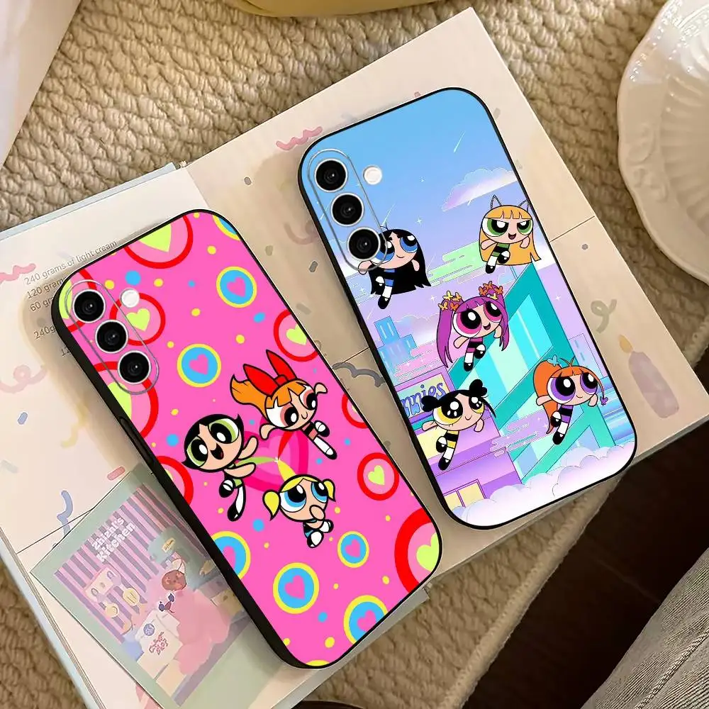 P-Powerpuffs G-Girls   Phone Case For Samsung Galaxy A73,A72,A71,A70,A53,A52,A51,Others Soft Black Cover