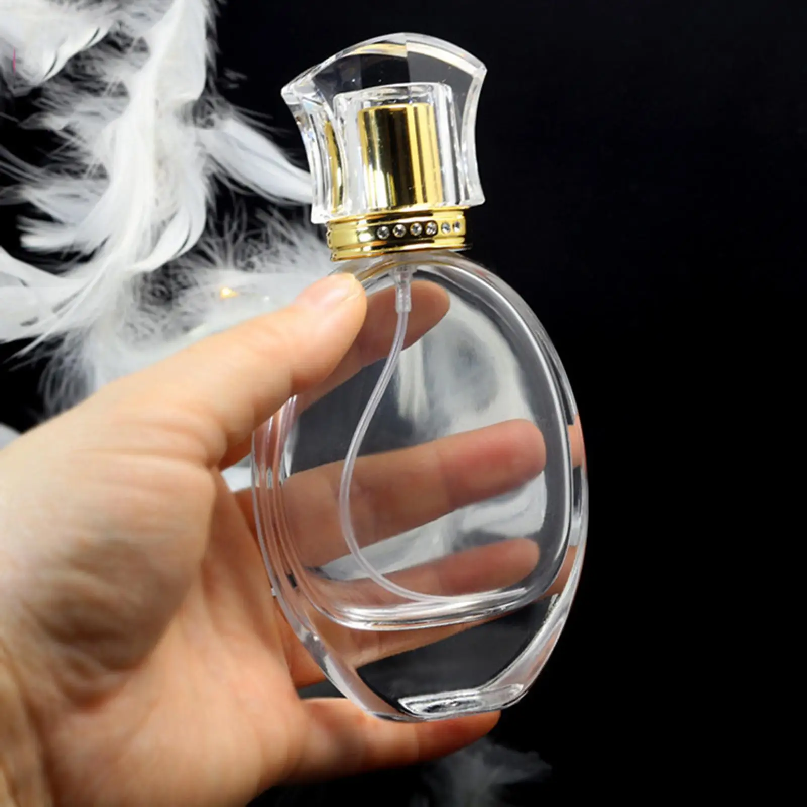 50ml Oval Empty Refillable Fine Mist Perfume Sprayer Bottle , with Spray Applicator