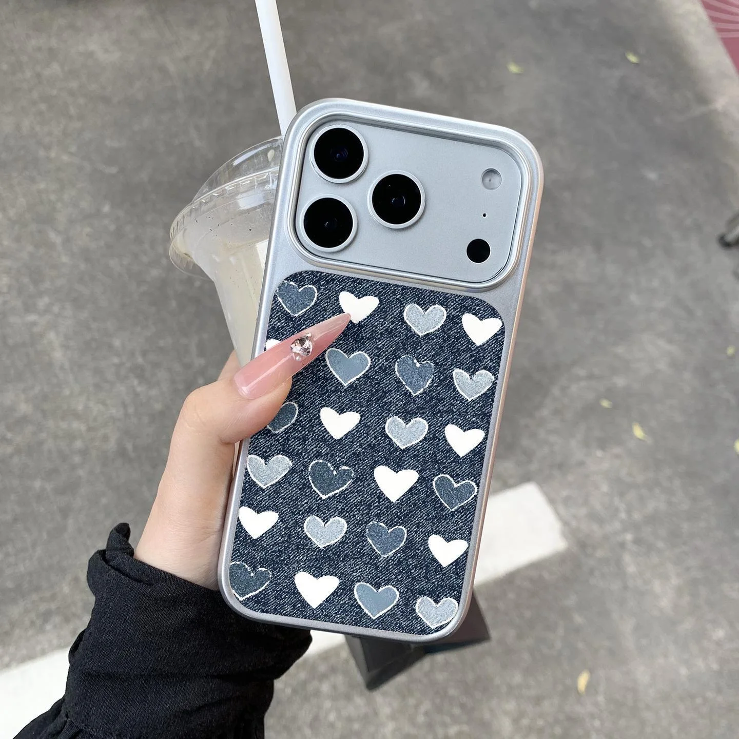 

Luxury heart pattern Phone Case for iPhone 17 16e 16 15 14 13 12 11 Air Pro Max X XR XSMAX 8 7 Plus Luxury Clear Soft Back Cover
