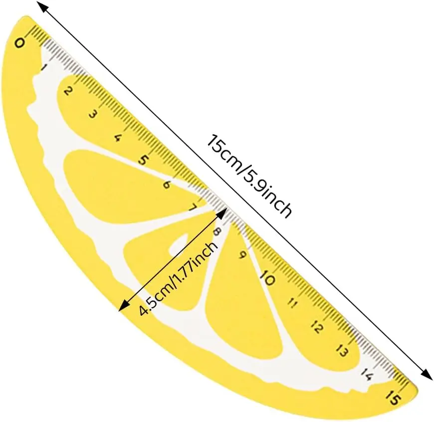 12 pcs Wooden Rulers for Kids,Wood Measuring Ruler Creative Fruit Modeling for Children Students Office Supplies
