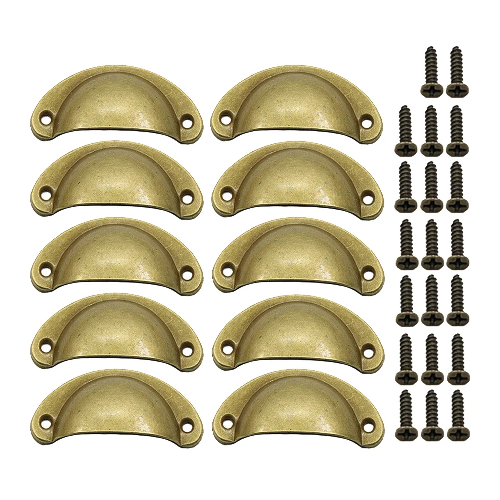

10Pcs Retro Drawer Knobs Vintage Style Furniture Handles Bronze Cabinet Pulls Decorative Home Door Handle Parts
