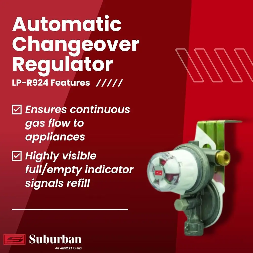 منظم التحول التلقائي Suburban LP-R924 لتحويل إمداد غاز البروبان الآمن والمريح في RV أو متنقلك #4