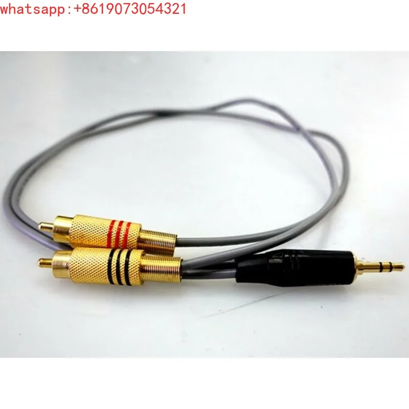 3.5 turn double lotus audio cable oxygen-free copper silver-plated tin shielding mesh hifi cable 0.6m