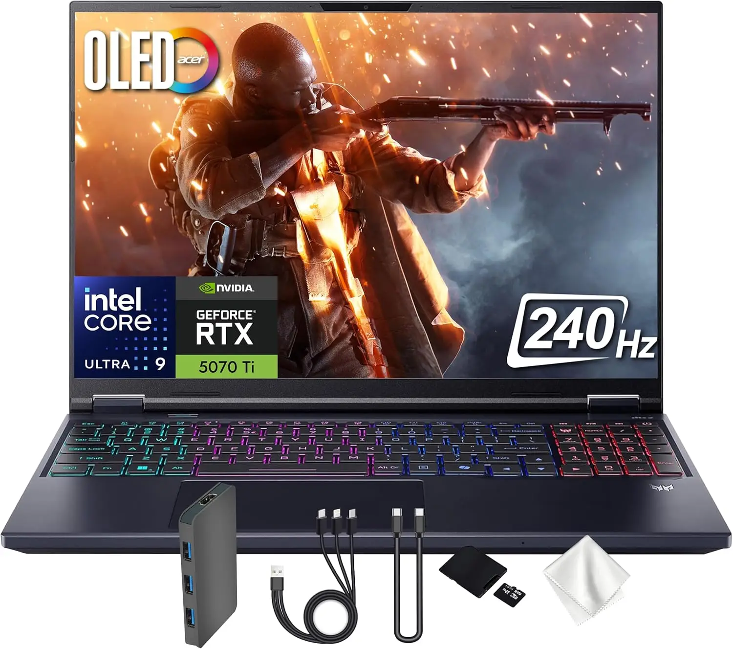 

Игровой ноутбук Acer Predator Neo 16S AI 16 WQXGA OLED 240 Гц, Intel Core Ultra 9, док-станция, RGB-подсветка клавиатуры, Windows 11, черный