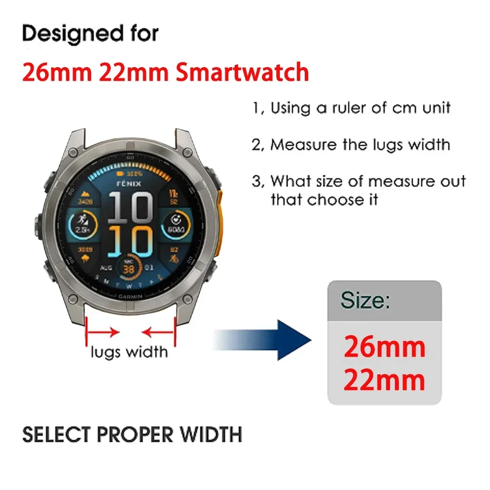 QuickFit 22mm 26mm cinturino sportivo in silicone per Garmin Fenix 8 Pro 47mm 51mm cinturino AMOLED Fenix7 7X 6 6X 5 5X/Epix Pro braccialetto