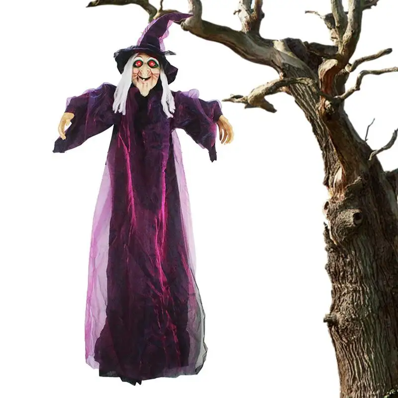 

Halloween Witches Outdoor Realistic Halloween Animated Hovering Witch Light Up Eyes Voice Activated Animated Halloween