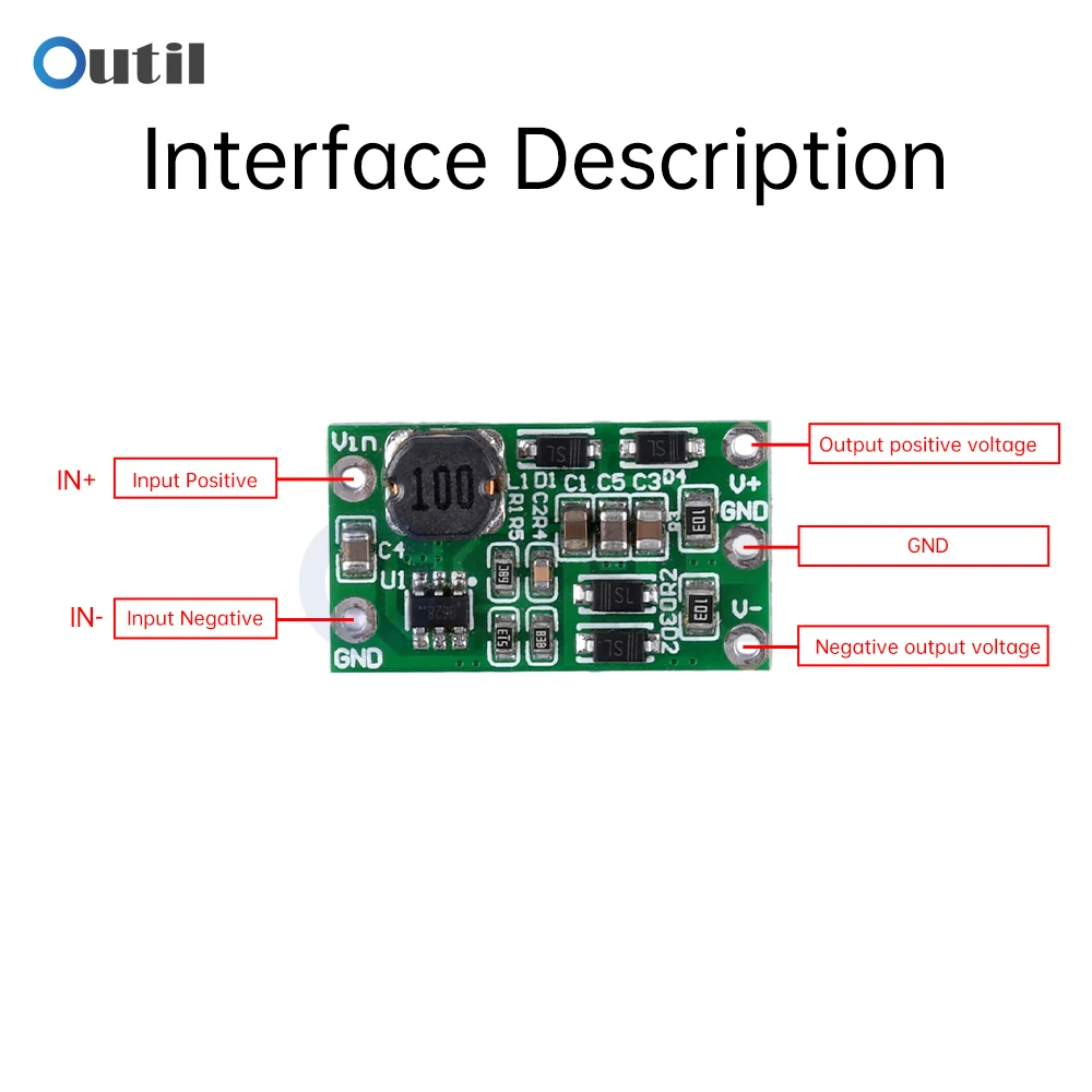 DC-DC Step-Up Positive Voltage Negative Voltage Board 3V-15V To Dual Output 5V 12V 100MA To Positive And Negative Power Supply