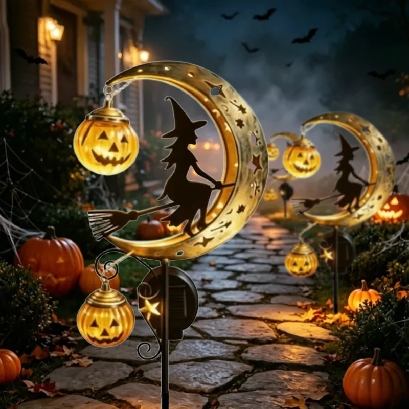 1PCS LED Halloween Ground Insert Light Skeleton Dancing Ghost Moon Pumpkin Glowing Ornament for Garden Lawn Party Decor