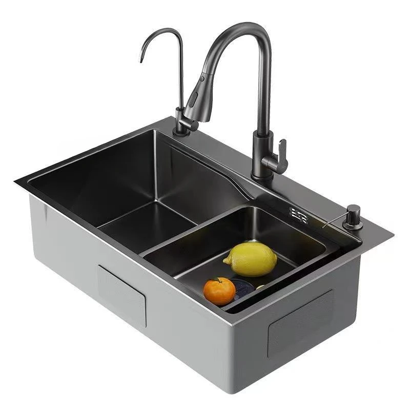 Kitchen Sink Topmount/Undermount Single Bowl Wash Basin Stainless Steel Workstation with Drain Accessories