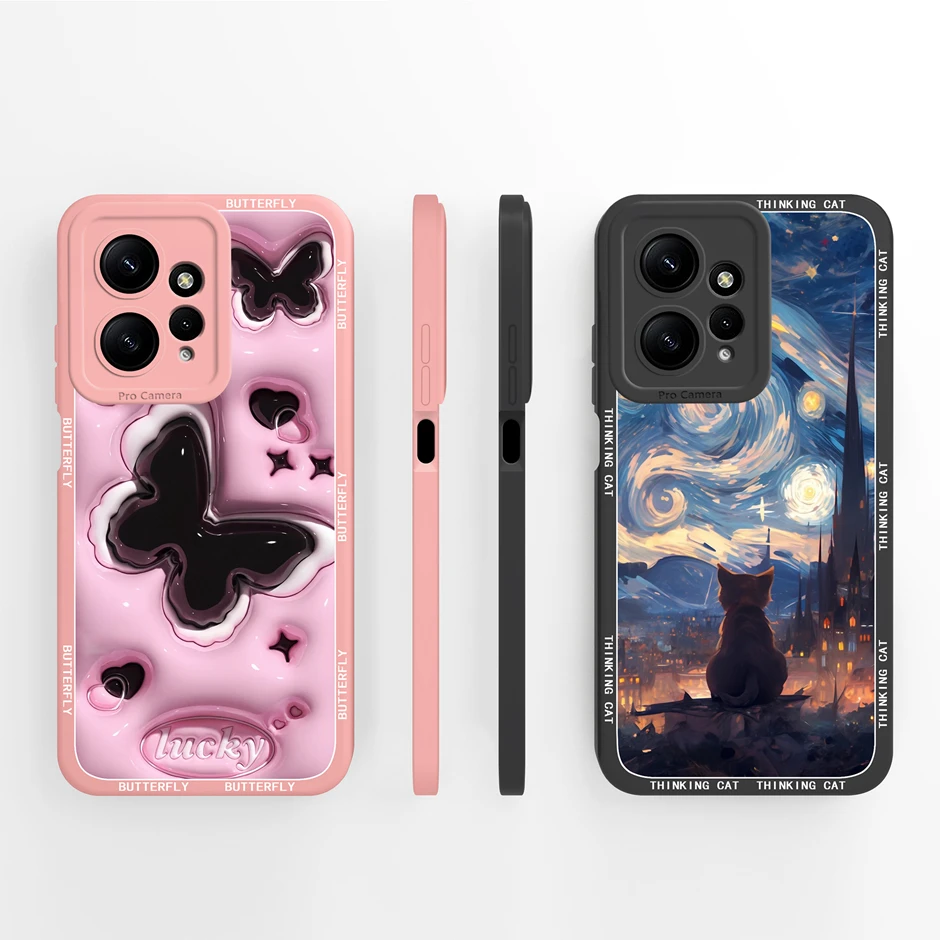 New Design Case For Redmi Note 12 Pro Plus 4G 5G Pretty Butterfly Silicone Cover For RedmiNote12 12Pro Plus 4G 5G Bumper Fundas view 3