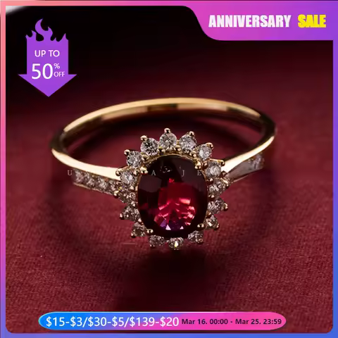 Trumium 925 Silver Vintage Gemstone Ring Red 5A Zirconia rings for women 18K Gold Plated Engagement Wedding Band Stud Earring