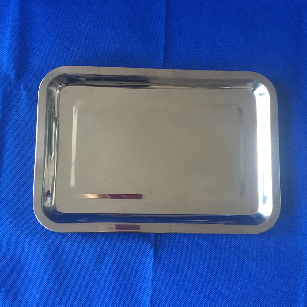 

Stainless Steel Serving Tray Thick Flat Square Grill Pan Super Mirror Finish Easy Clean Baking Oven Cookie Sheet Fruit