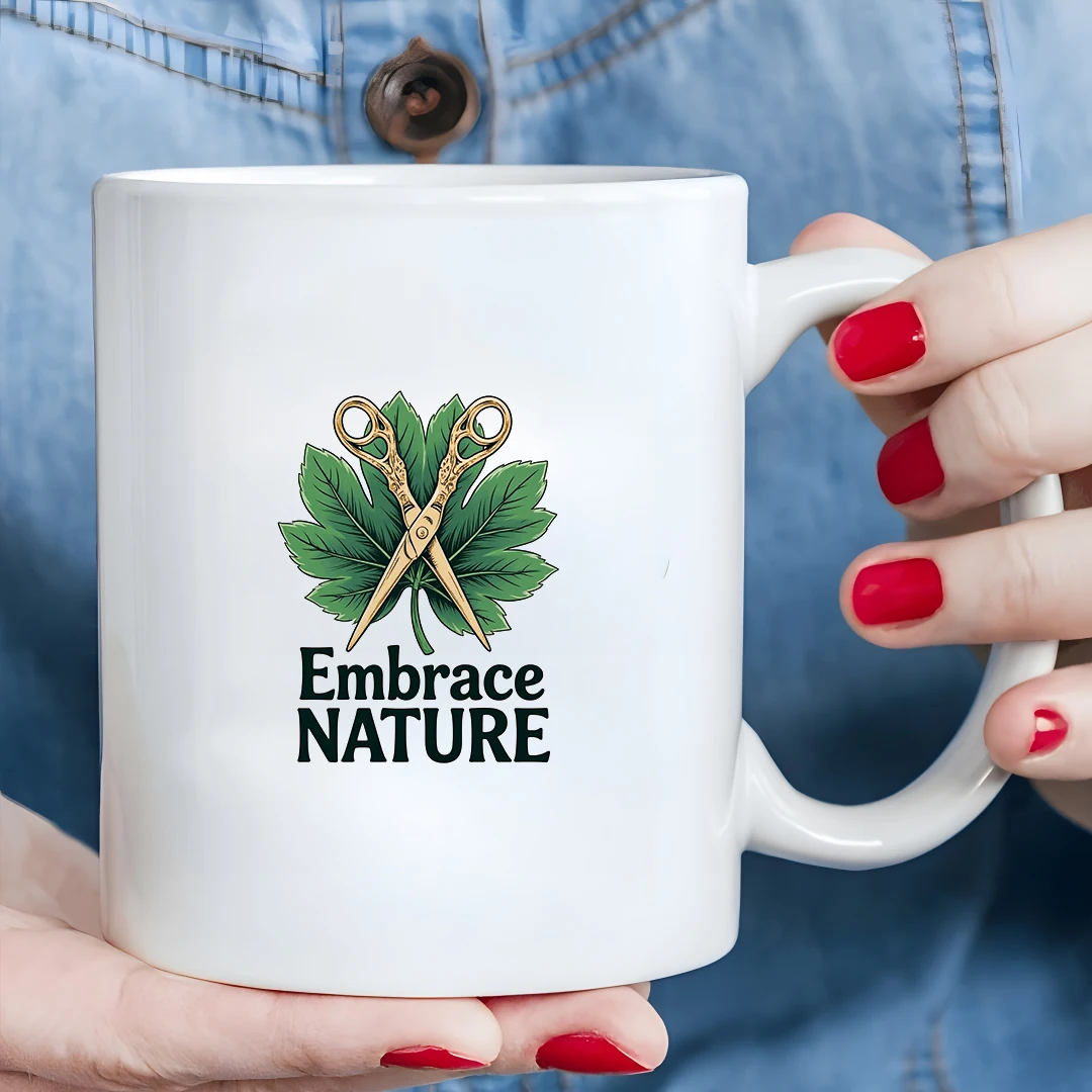 

11oz Mug + Embrace Nature Maple Leaf Pattern + Kids Cold & Hot Drink Cup - Christmas Gift for Family & Office