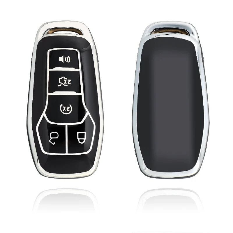 Tpu Car Key Case Cover Shell Fob For Ford Fusion Mondeo Mustang F-150 Explorer Edge 2015 2016 2017 2018 5 Buttons