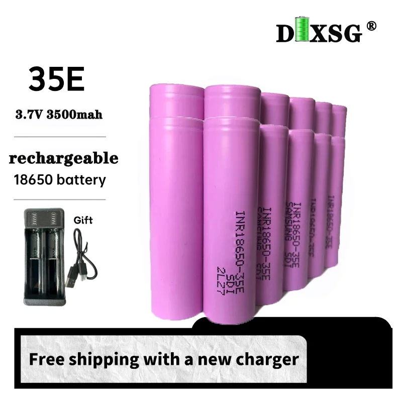 

Free Shipping 100% Original for 18650 3500mAh 25A Discharge INR18650 35E 3500mAh Li-ion 3.7v Rechargable batteries 18650 Battery