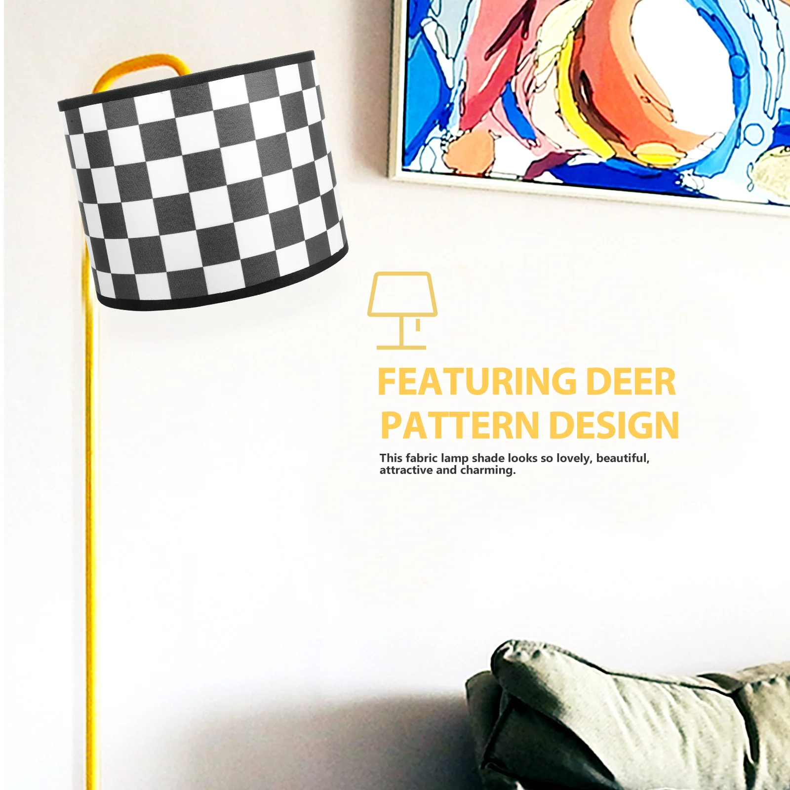 Shade Linen Lampshade Fabric Cover Square Black Large Shades Lampshades for Floor