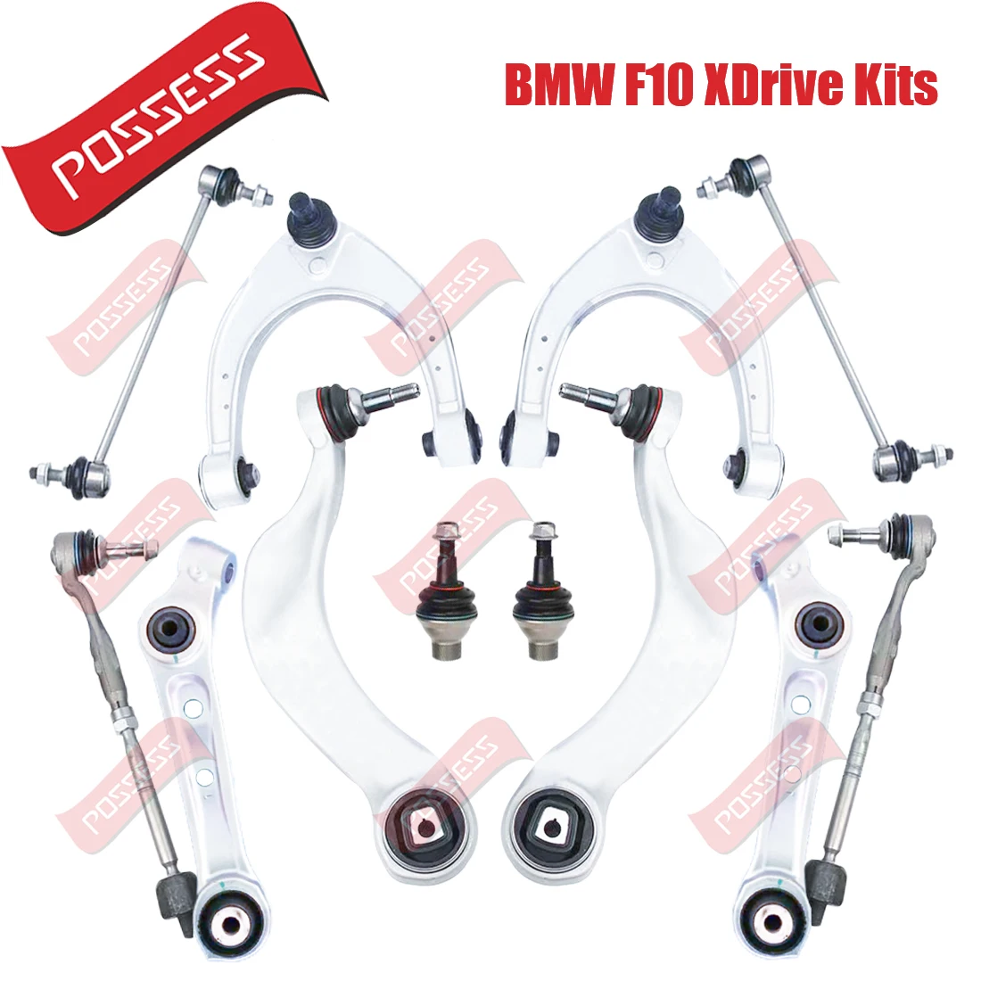12 Pieces Front Suspension Control Arm Stabilizer Link Tie Rod Kits For BMW 5 6 Series F10 F18 F11 F12 F13 F06 xDrive