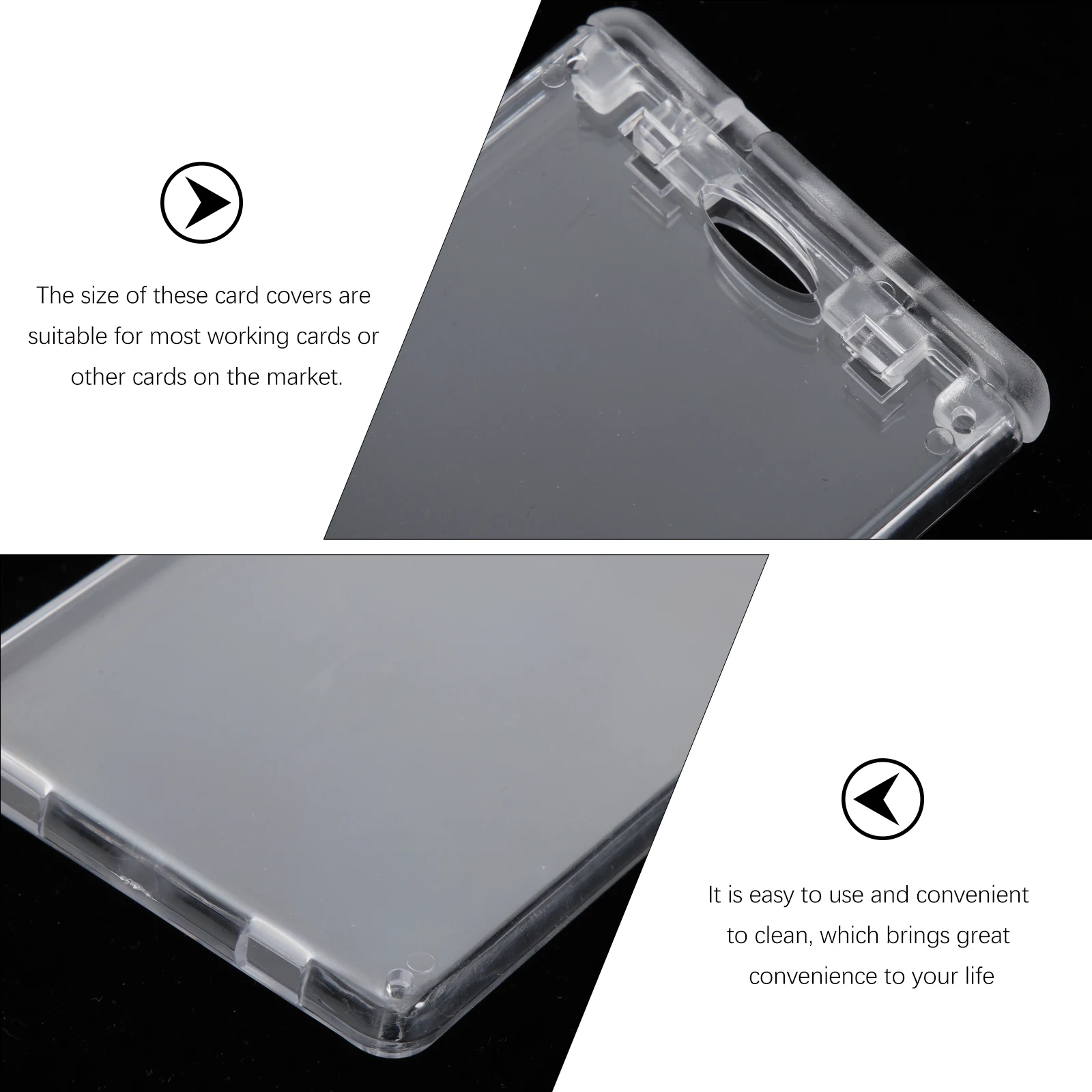 

3pcs Transparent Card Holder Plastic ID Badge Holders 60x135mm Hard Clear Protectors for Cards Nurses Students Workers
