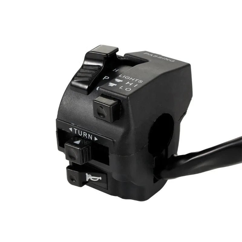 Motorcycle handlebar left turn signal light horn high low beam ignition start switch,