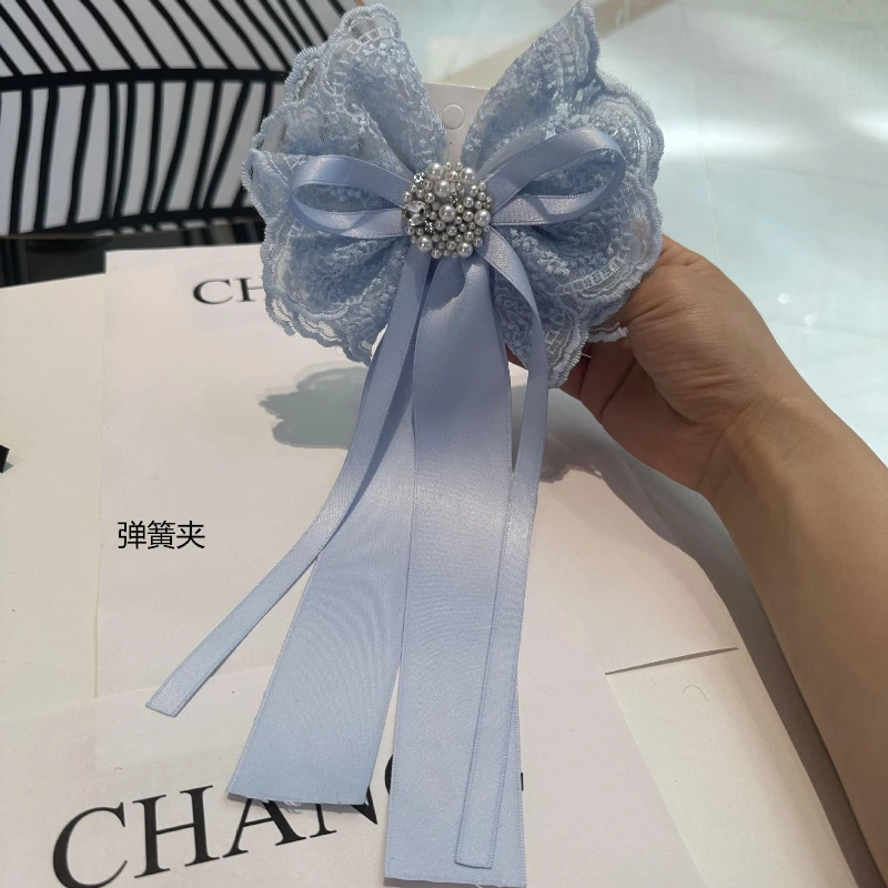 

Korean Fashion Lace Princess Hair Clip Embroidered Fabric Bow Elegant Spring Hairpin Girls Chic Hair Accessories