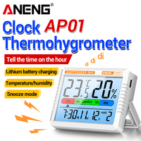 ANENG AP01 Moisture Meters Celsius Display Digital Thermometer Temperature Measuring Hygrometer LCD Screen Alarm Clock Testers