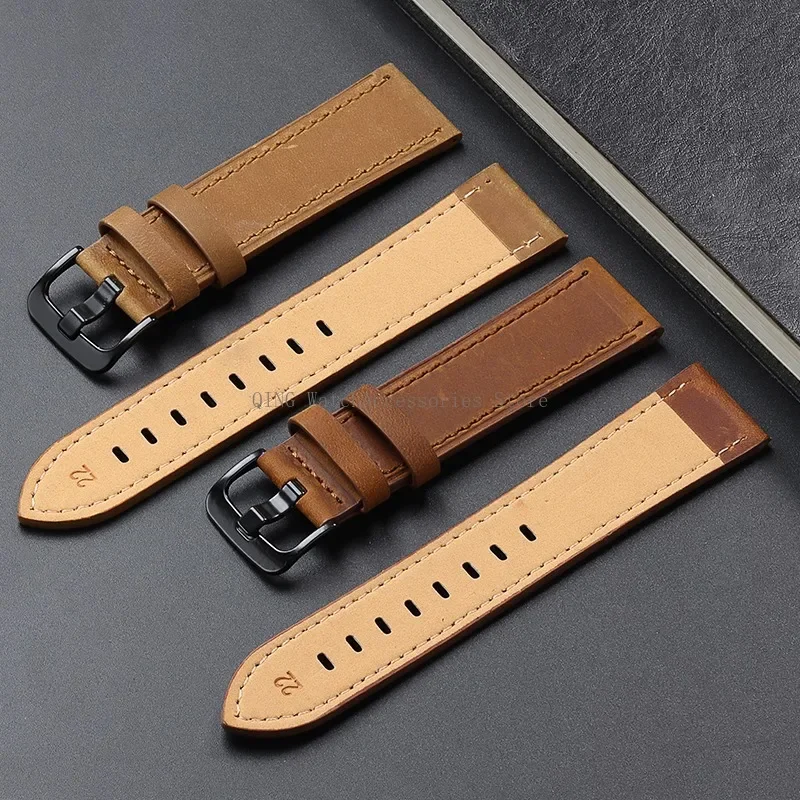 Matte Leather Watch Strap Vintage Retro Crazy Horse Frosted Watchband Soft Men Women Sport Bracelet Business Wristbelt for Seiko